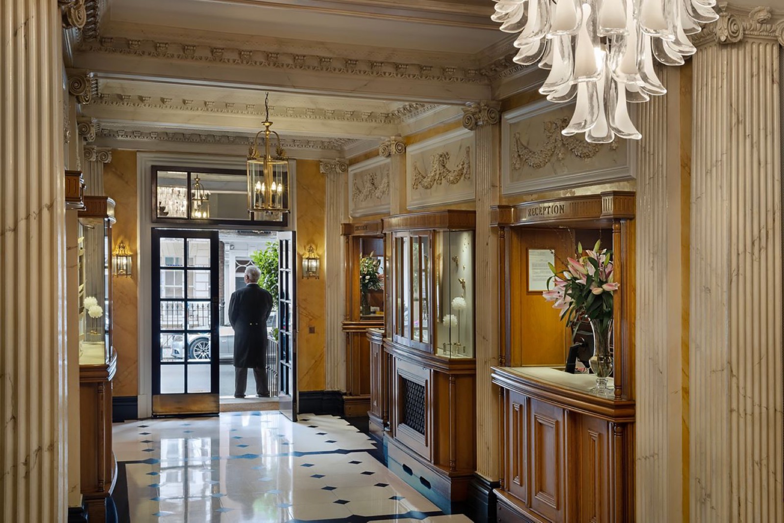 The entrance hall and reception desk