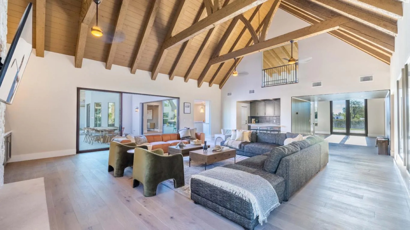 Great room opening to kitchen and terrace