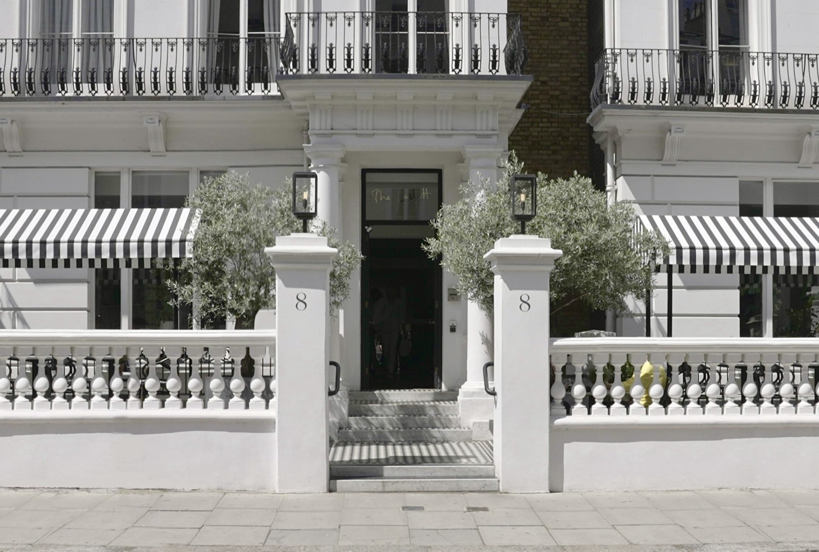 The entrance from the street