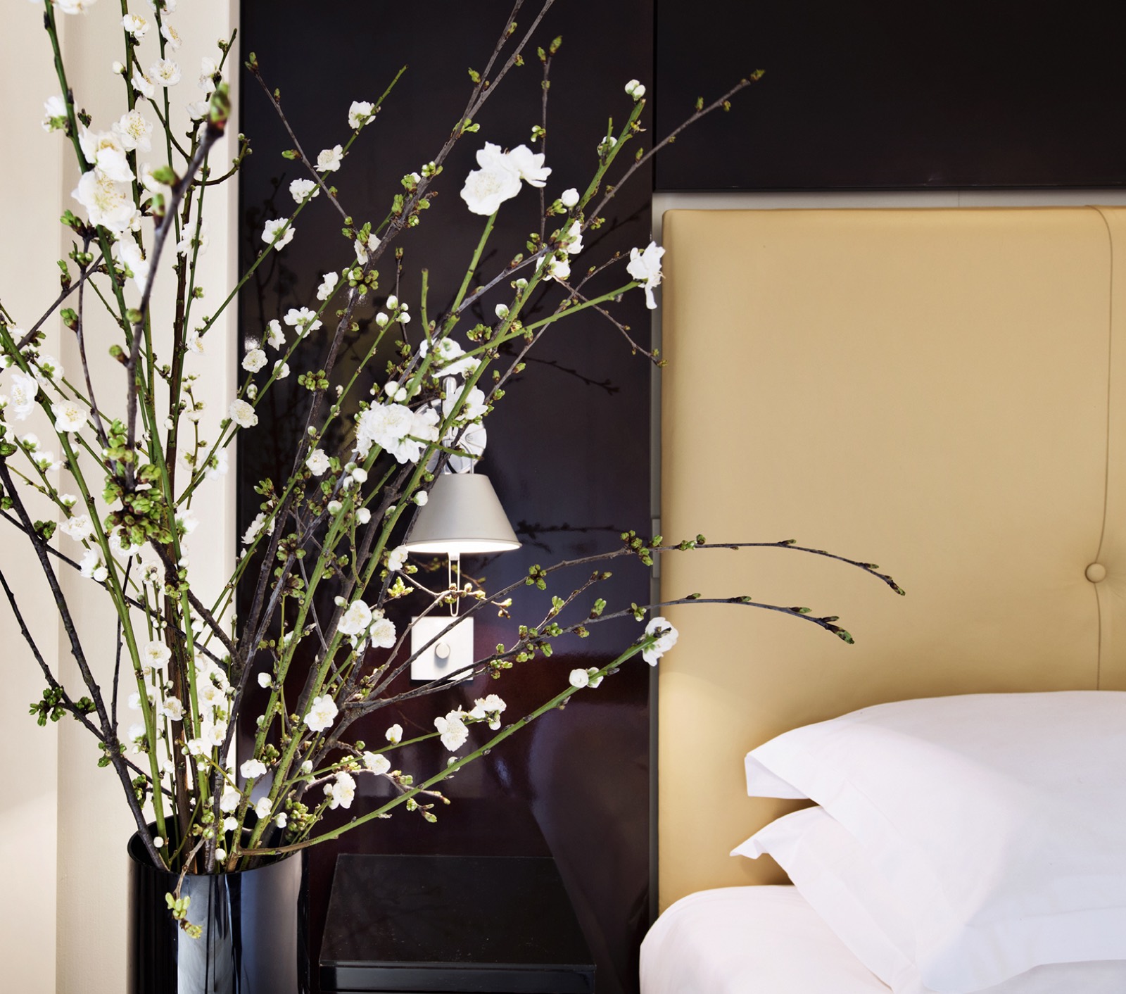Blossom branches at the bedside