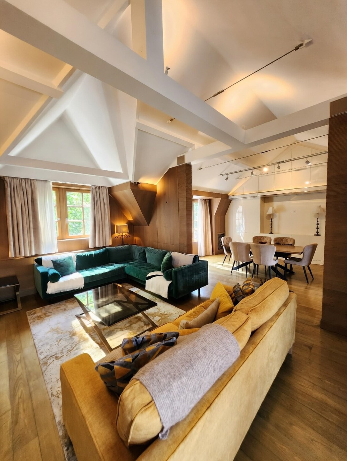 Living space opening onto the dining area