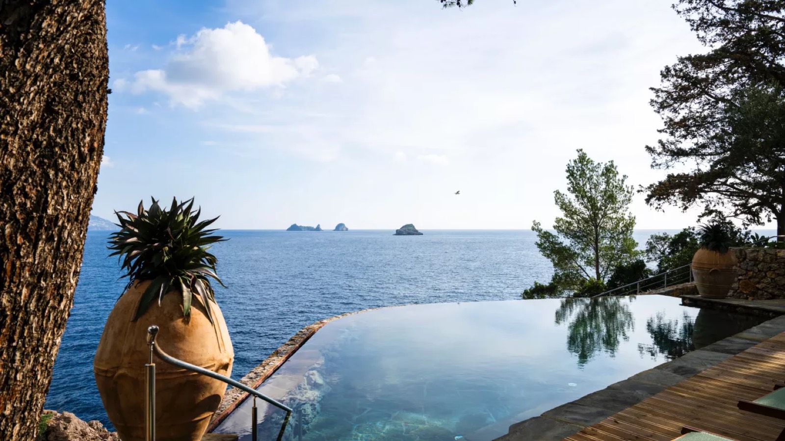 Infinity pool above the open sea