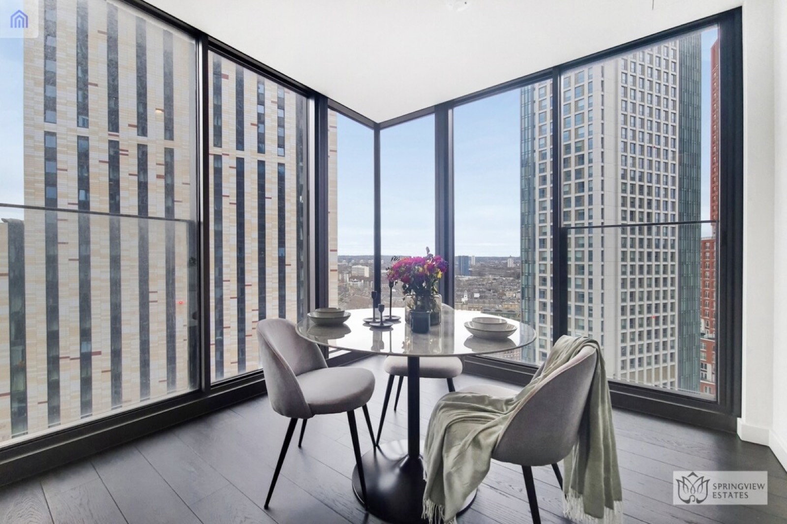 Dining corner facing the neighbouring towers