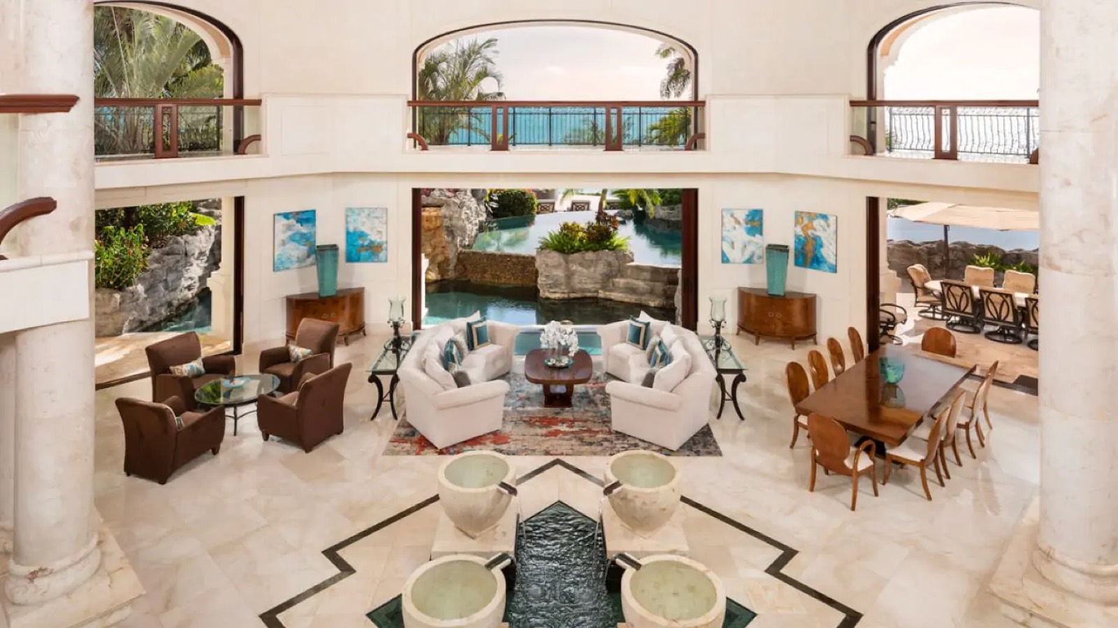 Great room opening onto the pool