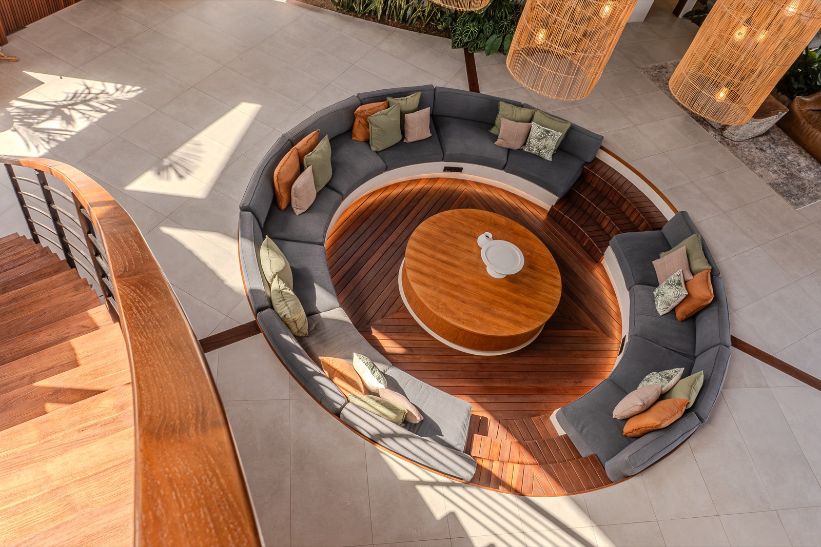 The seating circle seen from above