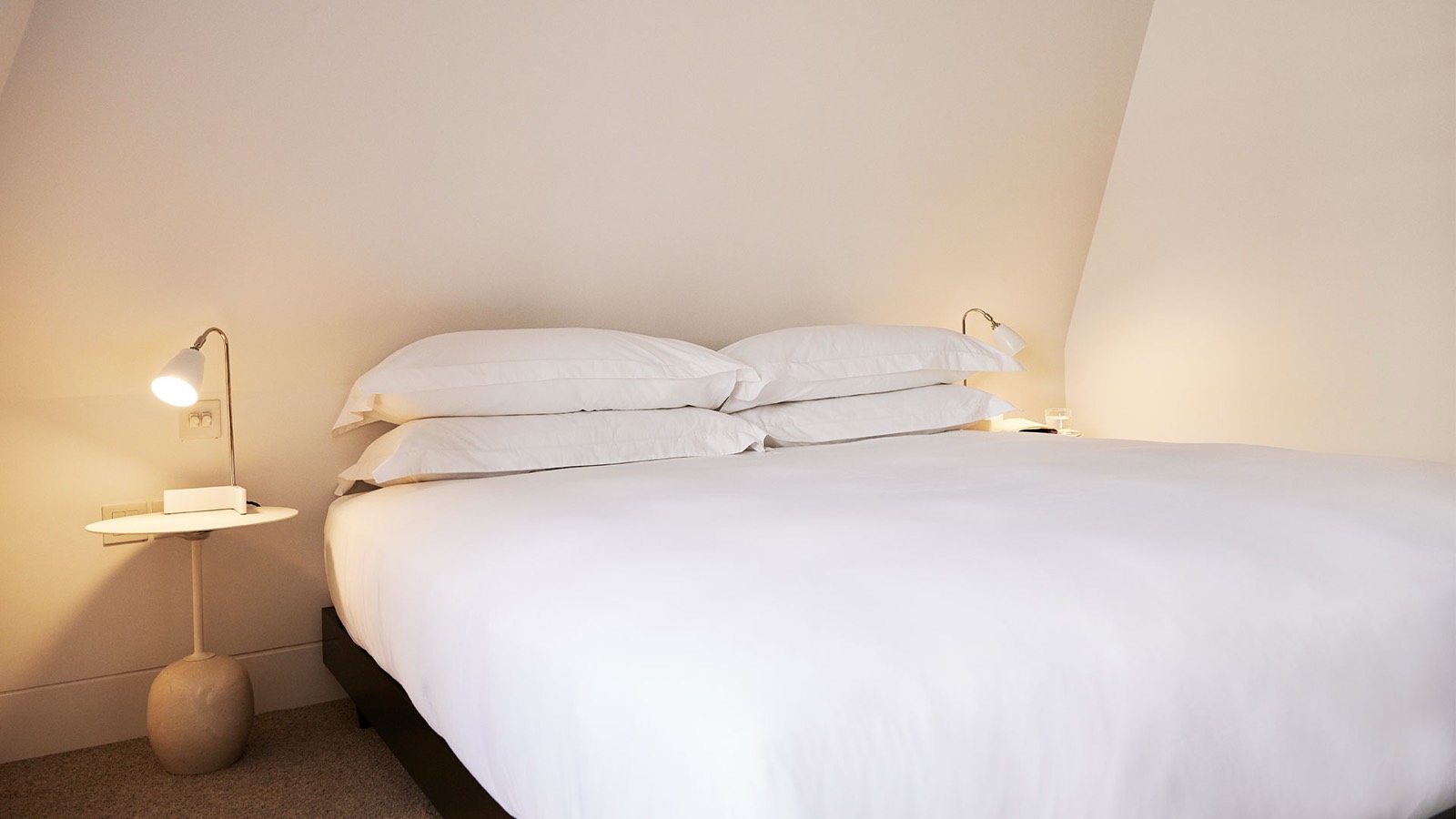 Bedroom under the sloping eaves